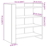 Buffet sonoma gris 73,5x35x75 cm bois d'ingénierie