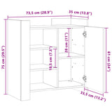 Buffet blanc 73,5x35x75 cm bois d’ingénierie