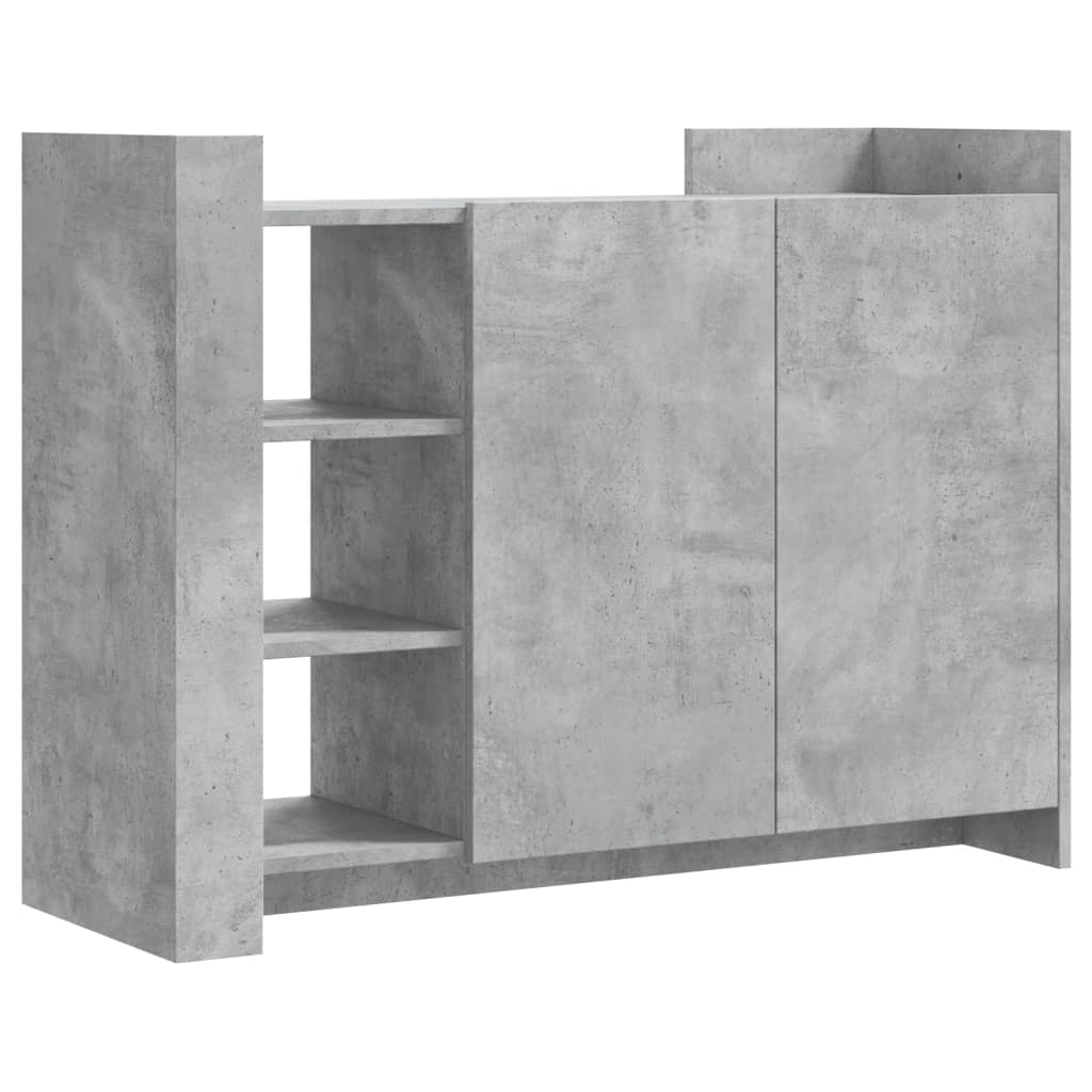 Concrete gray sideboard 100x35x75 cm engineered wood