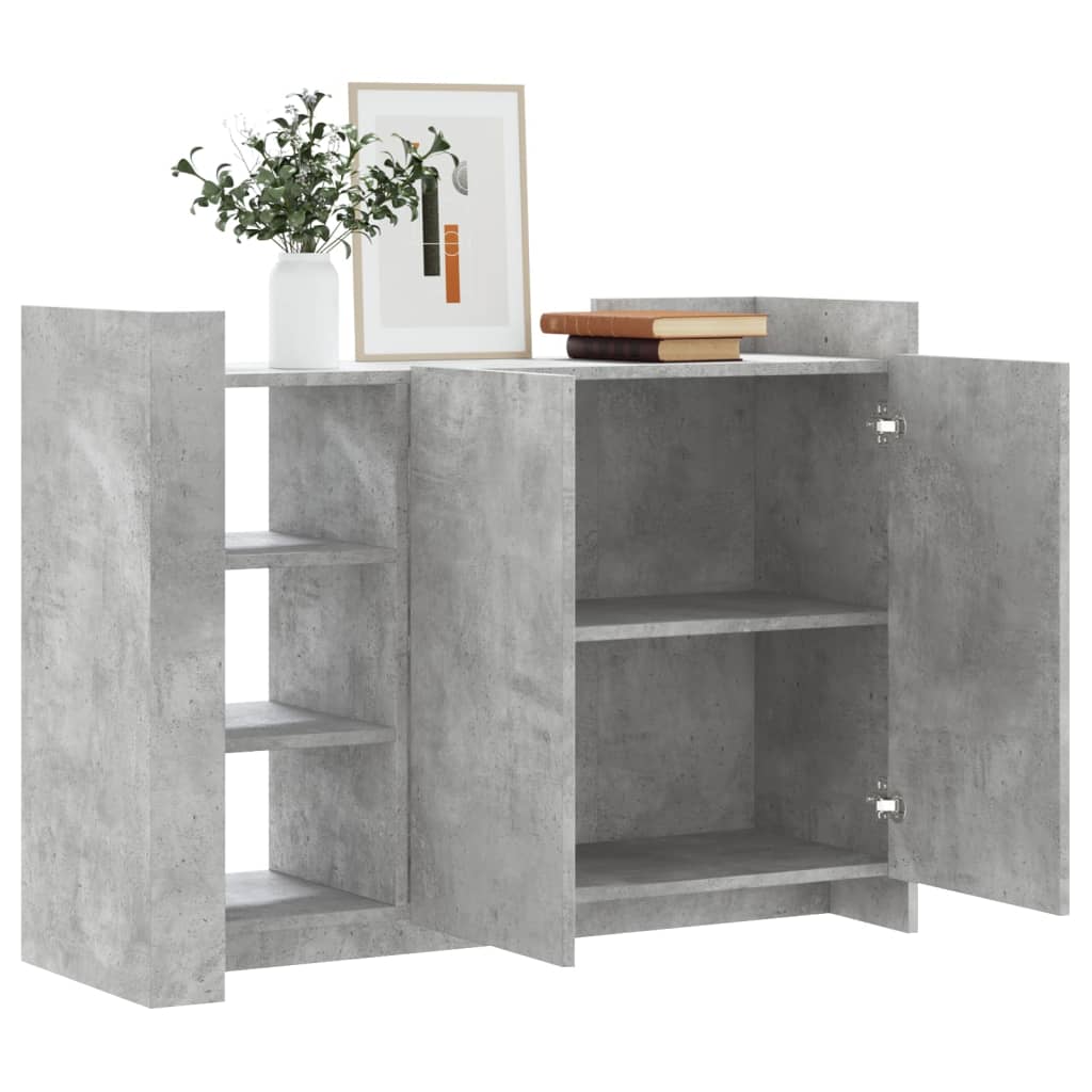 Concrete gray sideboard 100x35x75 cm engineered wood