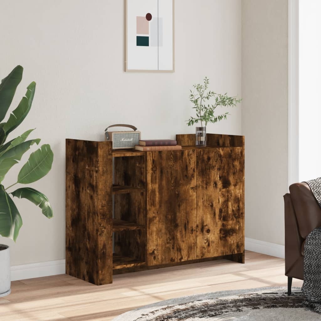 Smoked oak sideboard 100x35x75 cm engineered wood