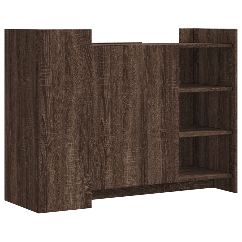 Brown oak sideboard 100x35x75 cm engineered wood