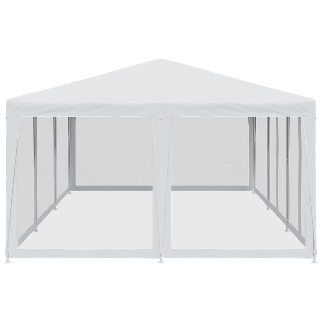 Tente de fête avec 10parois latérales en maille blanc 6x4m PEHD