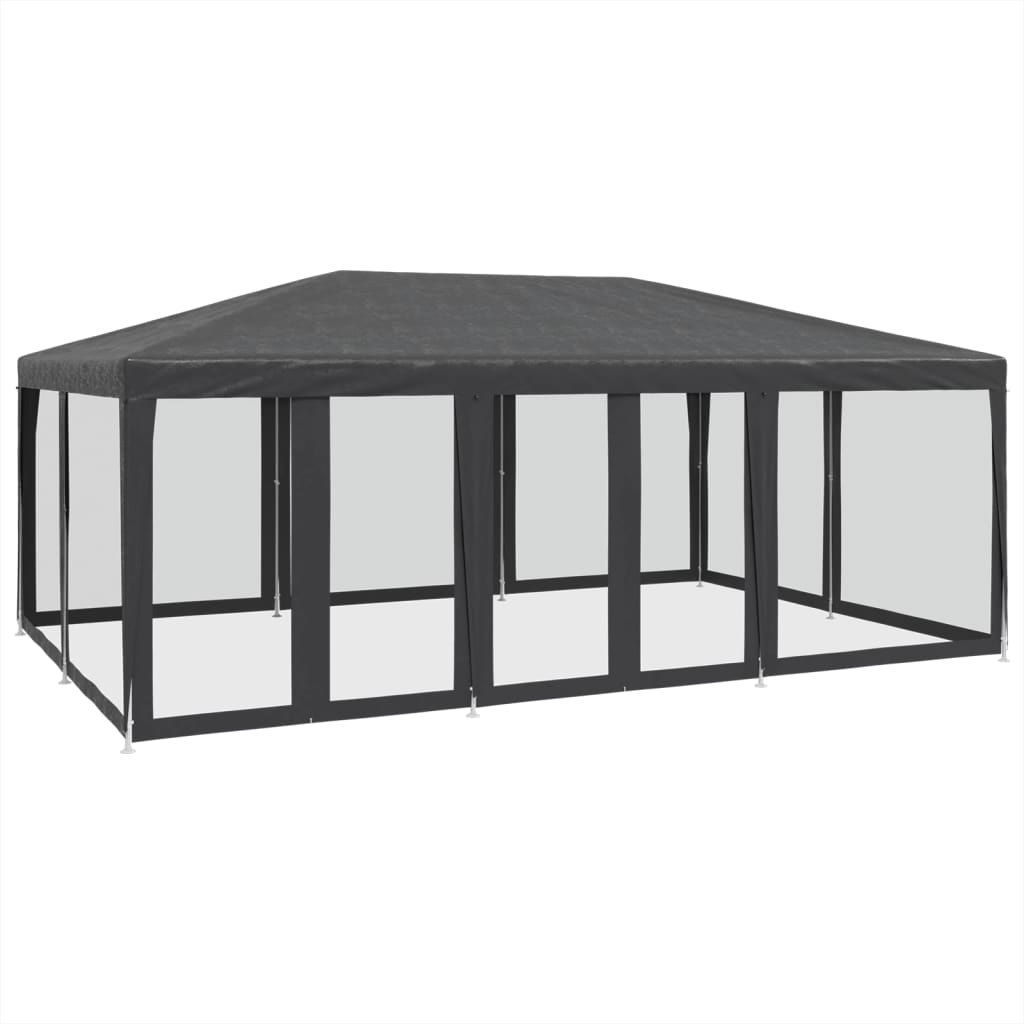 Tente de fête avec 10 parois latérales maille anthracite 6x4 m