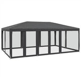 Tente de fête avec 10 parois latérales maille anthracite 6x4 m