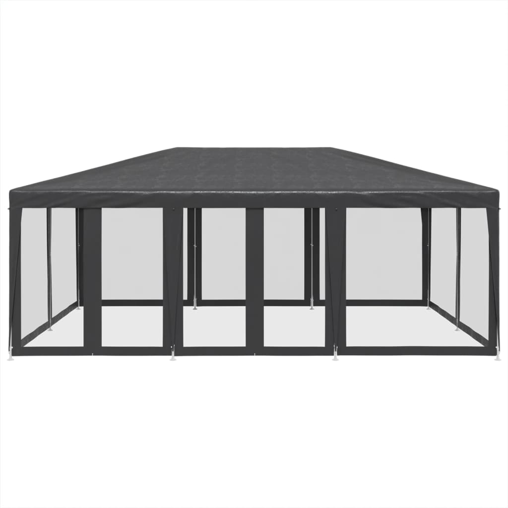 Tente de fête avec 10 parois latérales maille anthracite 6x4 m