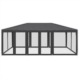 Tente de fête avec 10 parois latérales maille anthracite 6x4 m