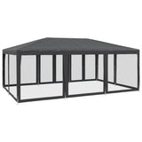 Tente de fête avec 10 parois latérales maille anthracite 6x4 m