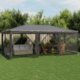 Tente de fête avec 10 parois latérales maille anthracite 6x4 m