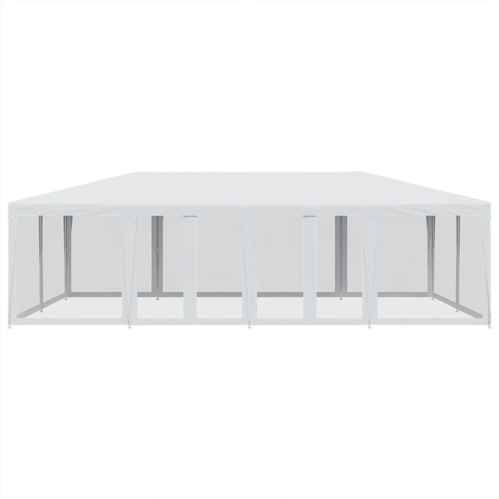 Party tent with 12 mesh sidewalls white 8x4m HDPE