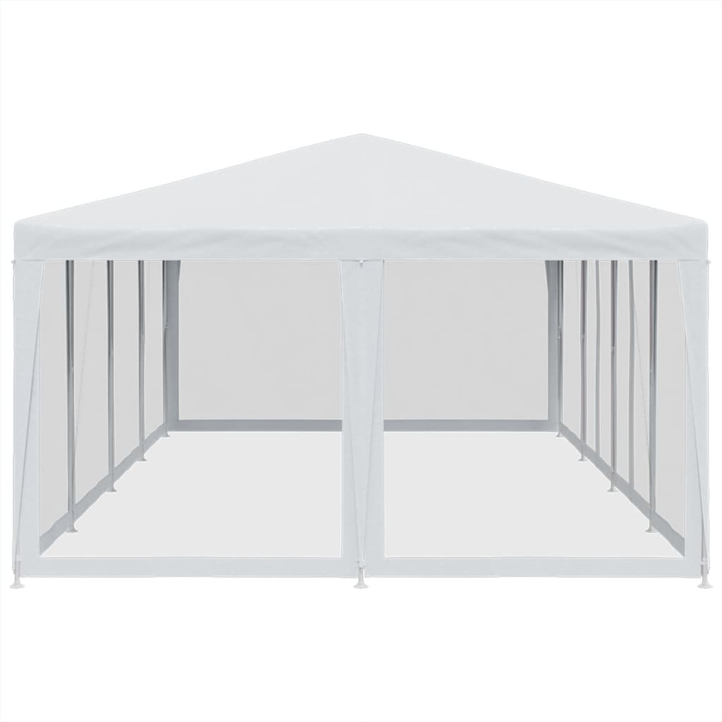 Party tent with 12 mesh sidewalls white 8x4m HDPE