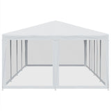 Party tent with 12 mesh sidewalls white 8x4m HDPE