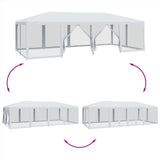 Party tent with 12 mesh sidewalls white 8x4m HDPE