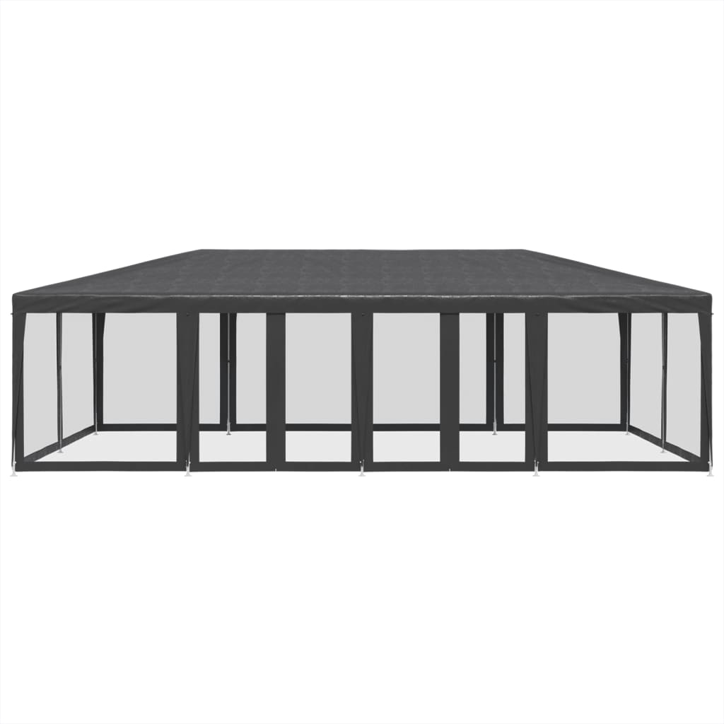 Tente de fête avec 12 parois latérales maille anthracite 8x4 m