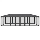 Tente de fête avec 12 parois latérales maille anthracite 8x4 m