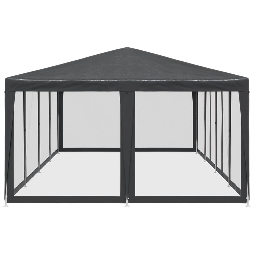 Tente de fête avec 12 parois latérales maille anthracite 8x4 m