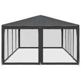 Tente de fête avec 12 parois latérales maille anthracite 8x4 m