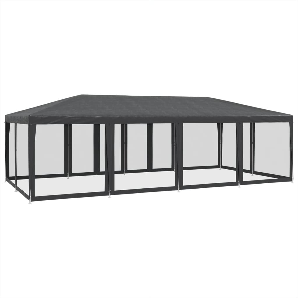 Tente de fête avec 12 parois latérales maille anthracite 8x4 m