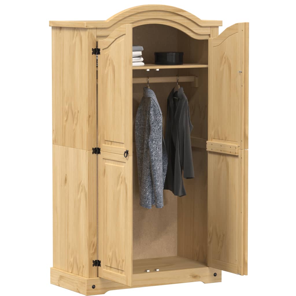 Corona wardrobe 102x52x186 cm solid pine wood