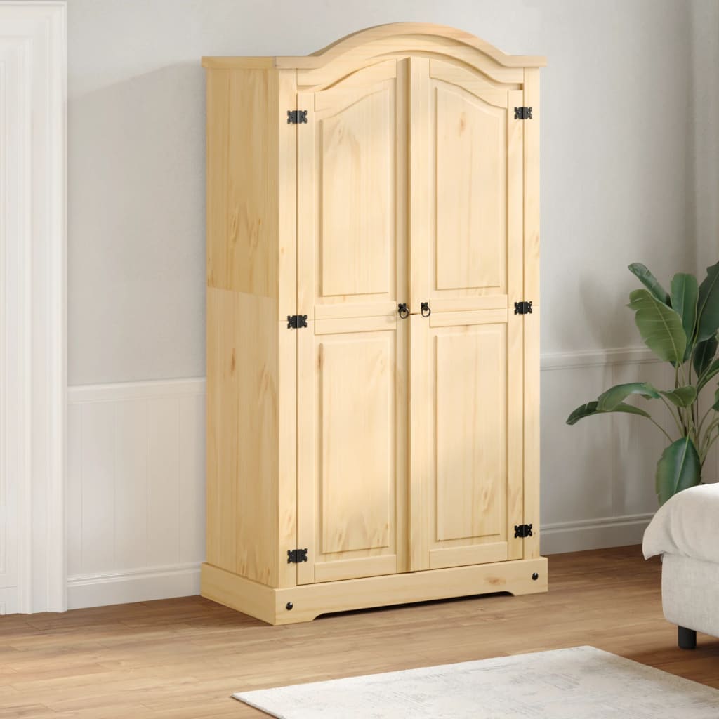 Corona wardrobe 102x52x186 cm solid pine wood