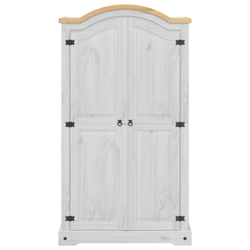 Garde-robe Corona blanc 102x52x186 cm bois de pin massif