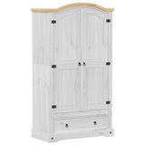 Garde-robe Corona blanc 102x52x186 cm bois de pin massif