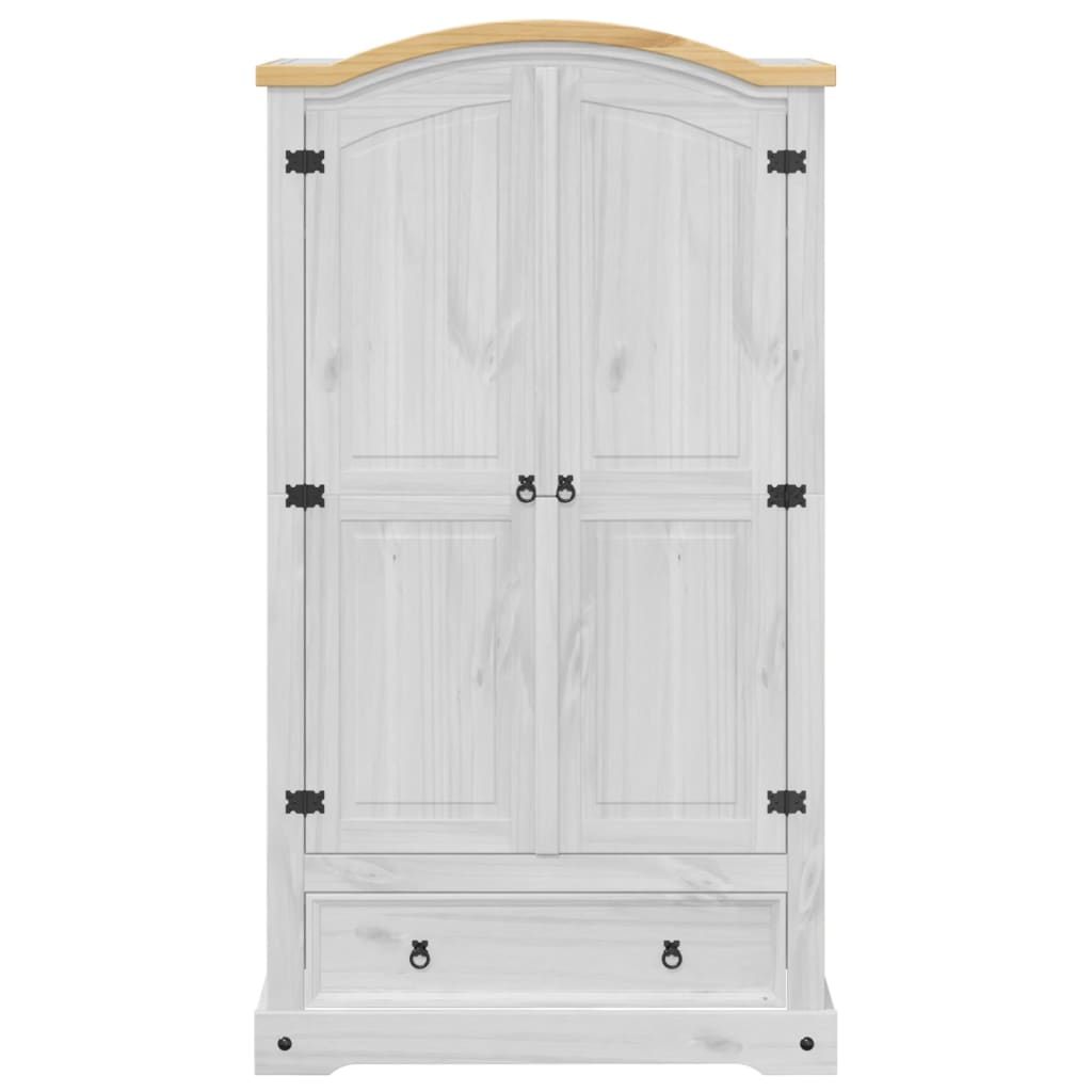 Garde-robe Corona blanc 102x52x186 cm bois de pin massif