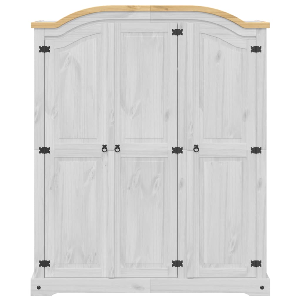 Garde-robe Corona blanc 151,5x52x186 cm bois de pin massif