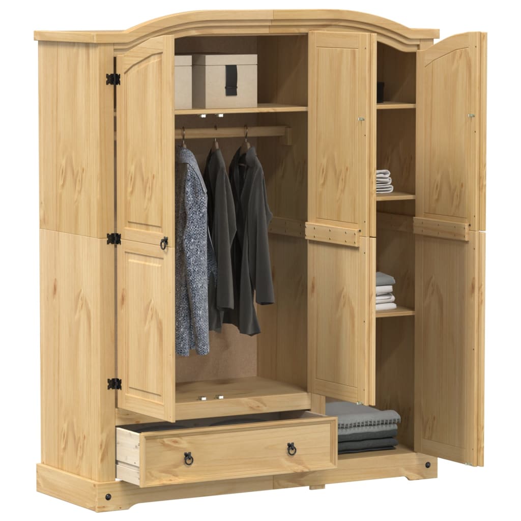 Garde-robe Corona 151,5x52x186 cm bois de pin massif