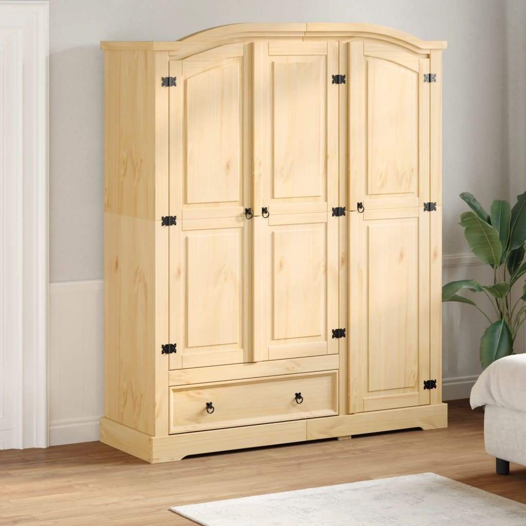 Garde-robe Corona 151,5x52x186 cm bois de pin massif