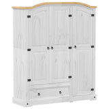 Garde-robe Corona blanc 151,5x52x186 cm bois de pin massif