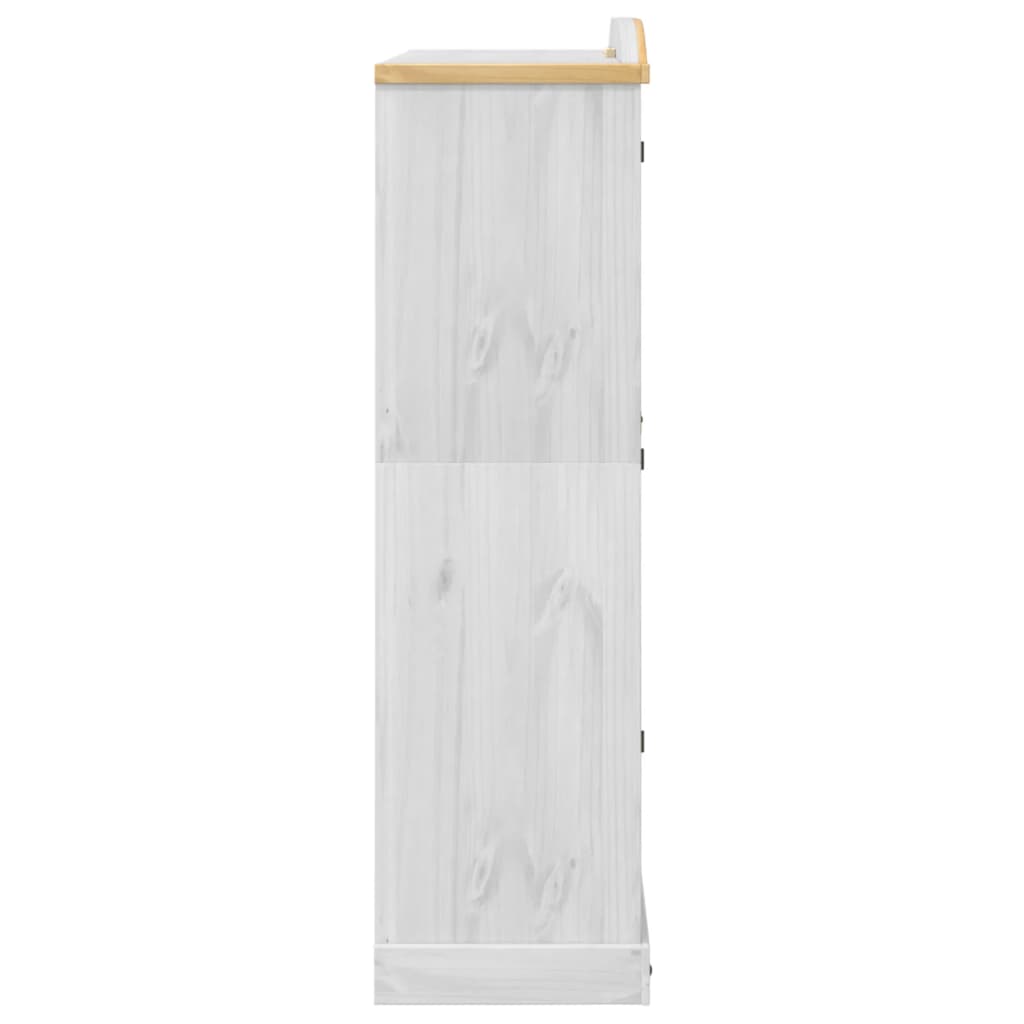 Garde-robe Corona blanc 151,5x52x186 cm bois de pin massif