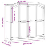 Garde-robe Corona 194x52x186 cm bois de pin massif