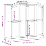 Garde-robe Corona blanc 194x52x186 cm bois de pin massif