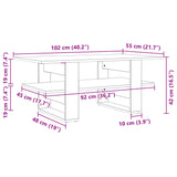 Schwarzer Couchtisch 102x55x42 cm aus Holzwerkstoff