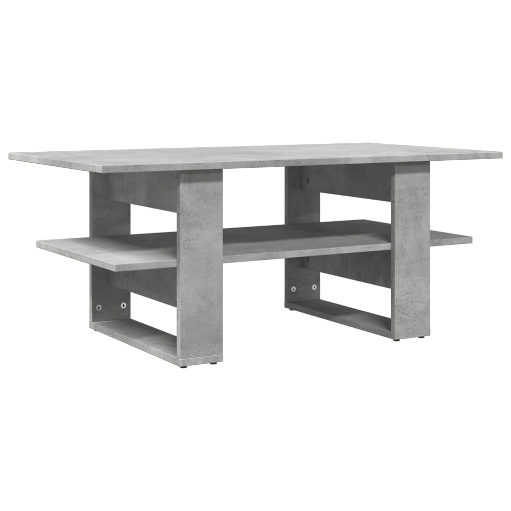 Betongrauer Couchtisch 102x55x42 cm, Holzwerkstoff