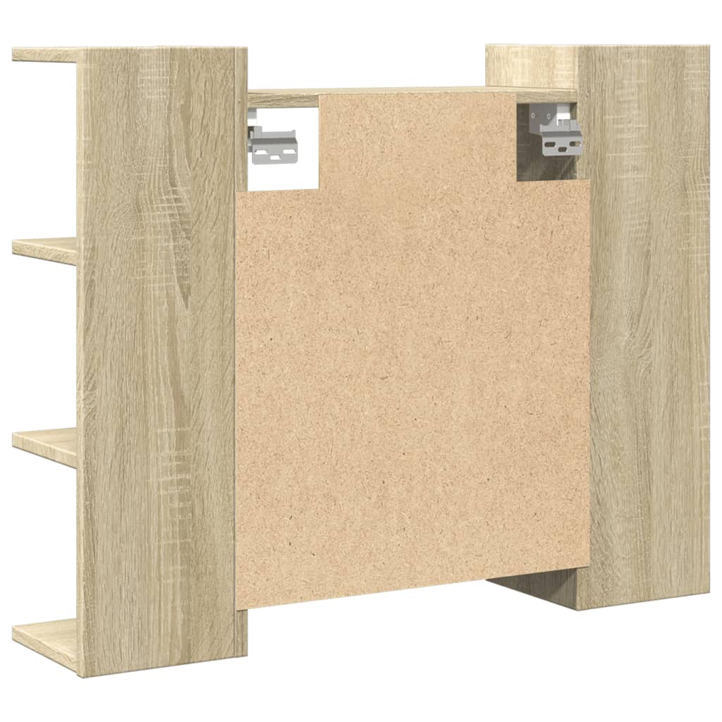 Armoire à miroir de bain Chêne sonoma 80x20,5x64 cm Aggloméré