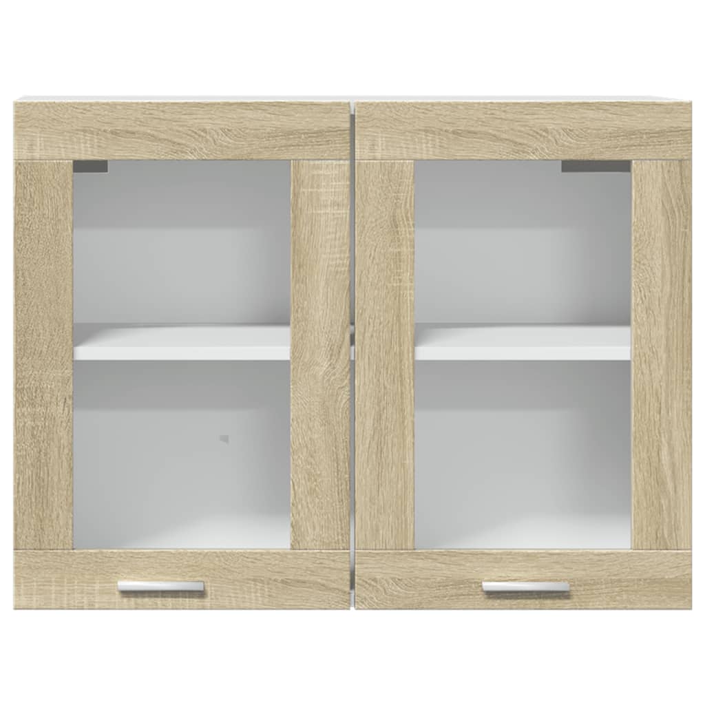 Hanging glass cabinet Sonoma oak 80x31x60 cm Chipboard