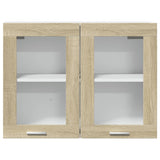 Hanging glass cabinet Sonoma oak 80x31x60 cm Chipboard