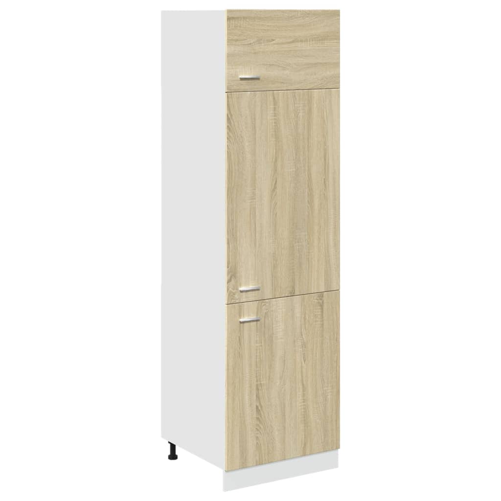 Kühlschrankschrank Sonoma-Eiche 60x57x207 cm Spanplatte