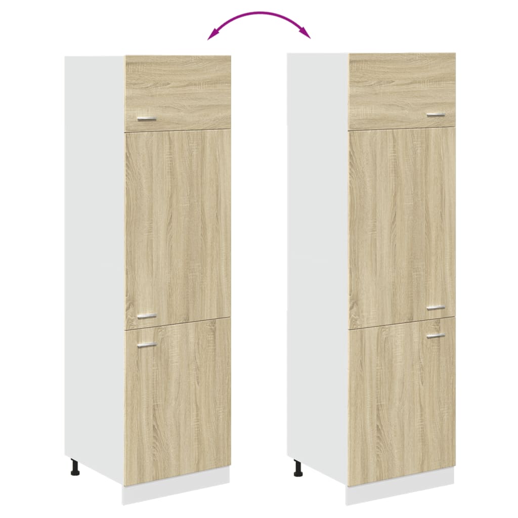 Armoire de réfrigérateur Chêne sonoma 60x57x207 cm Aggloméré