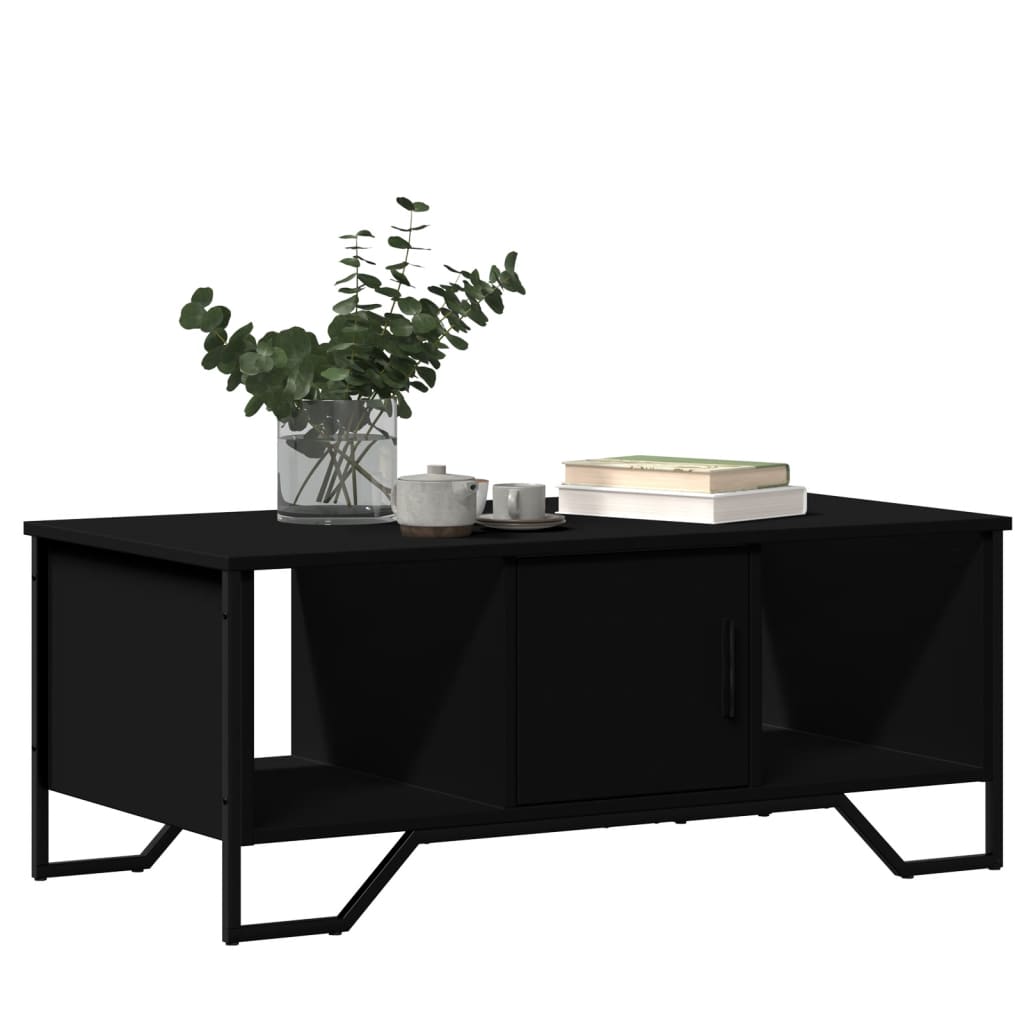 Black coffee table 100x51x40 cm engineered wood