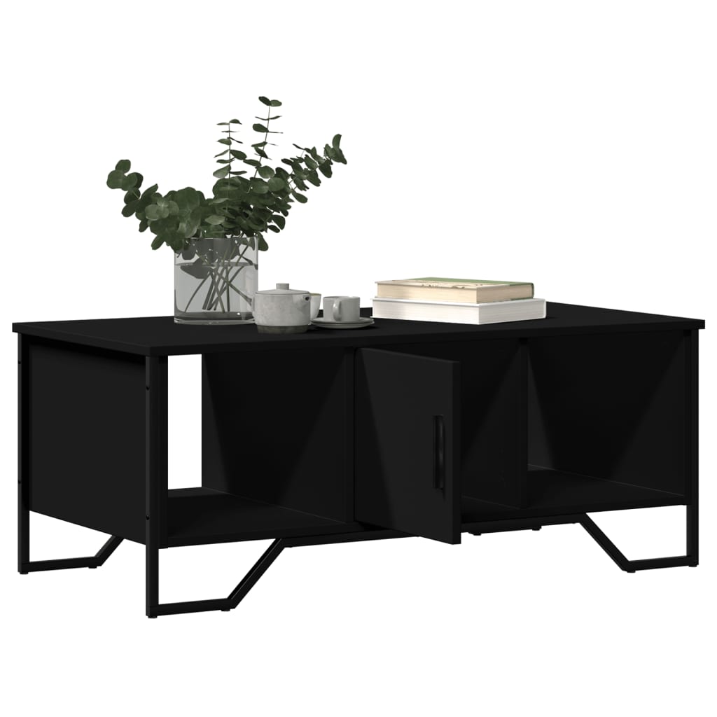 Black coffee table 100x51x40 cm engineered wood