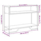 Table console noir 100x35x74,5 cm bois d'ingénierie