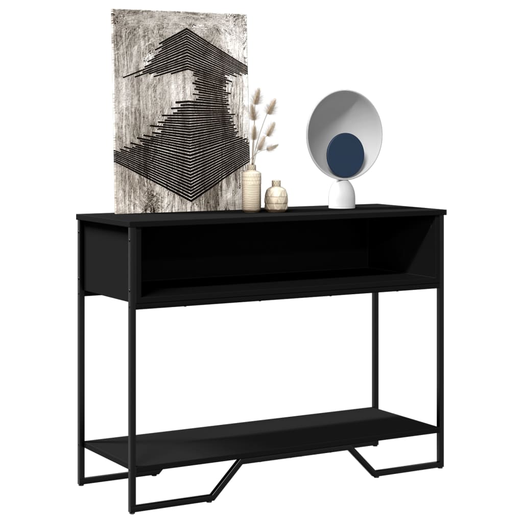 Table console noir 100x35x74,5 cm bois d'ingénierie