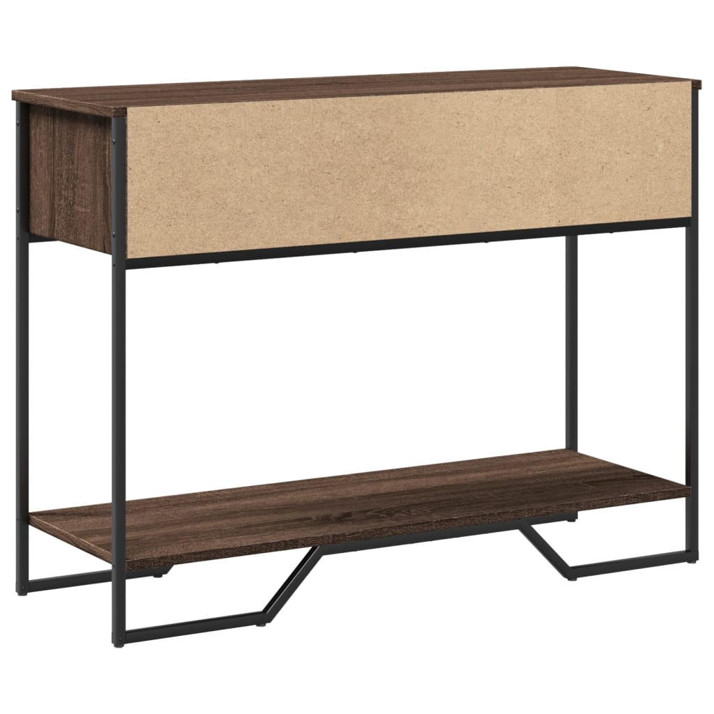 Table console chêne marron 100x35x74,5 cm bois d'ingénierie