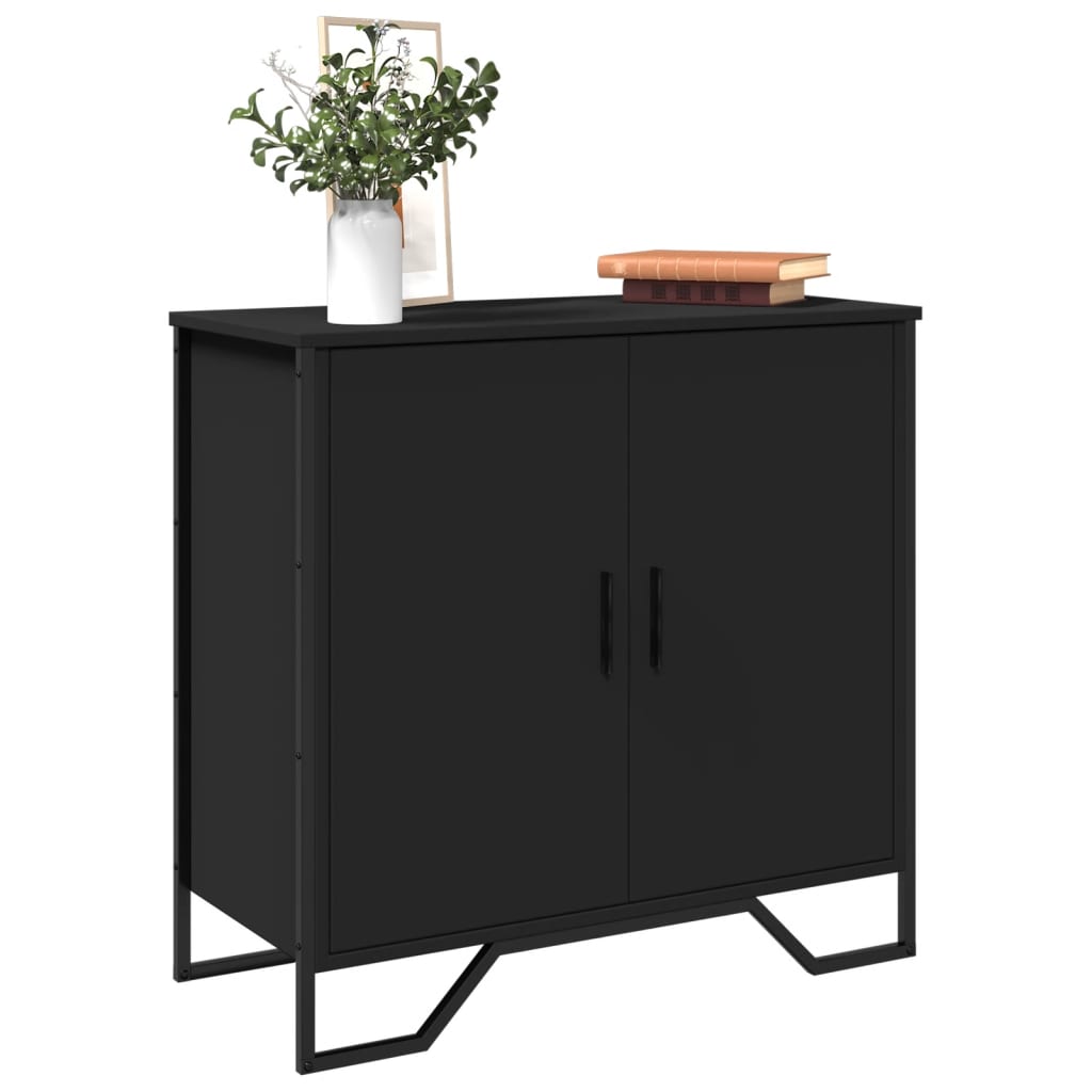 Schwarzes Sideboard 78x35,5x74,5 cm, Holzwerkstoff