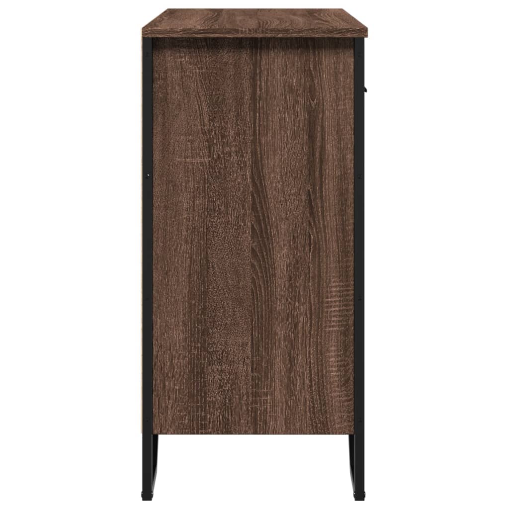 Brown oak sideboard 79.5x35.5x74.5 cm engineered wood