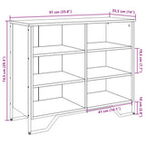 Buffet sonoma gris 91x35,5x74,5 cm bois d'ingénierie