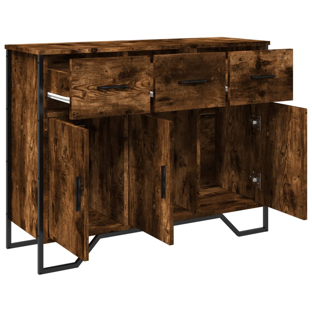 Smoked oak sideboard 97x32.5x74.5 cm engineered wood